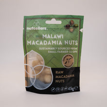 Raw whole macadamia nuts in snack sized bag 45g. Macadamias from smallholder farmers in Malawi